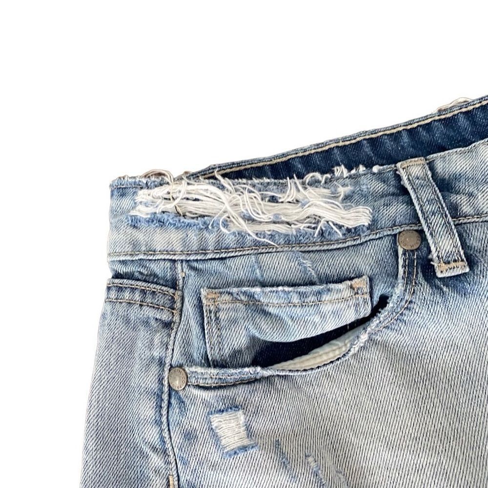 PAIGE Madison Button Front Raw Hem Distressed Shorts Pilot Wash 30 - Picture 5 of 6